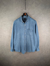 Gap Shirt Mens Large L Blue Vintage Denim Cotton Long Sleeve